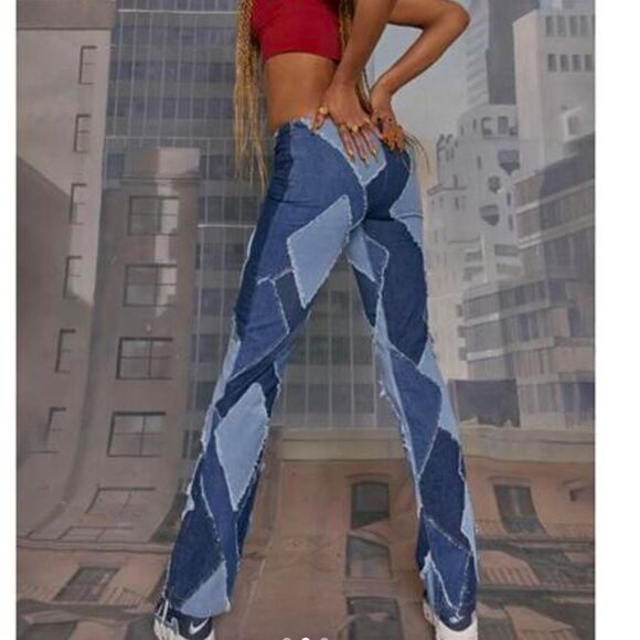 NWOT Jaded London Low Rise Patchwork Jeans - Picture 2 of 11